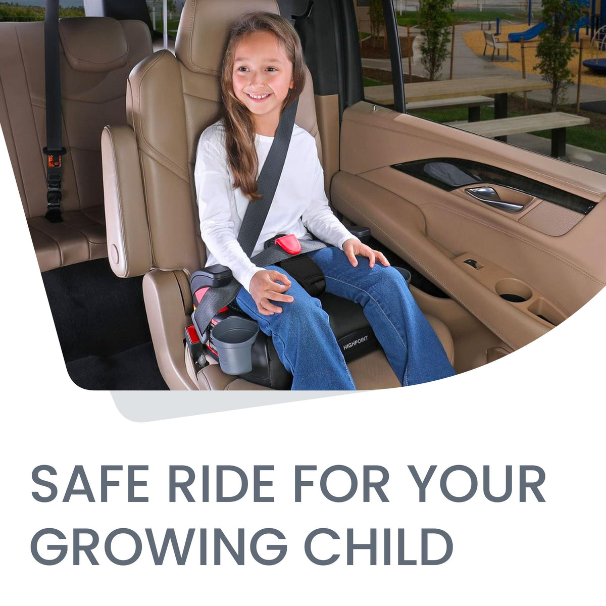 Black Backless Belt-Positioning Booster Seat B641