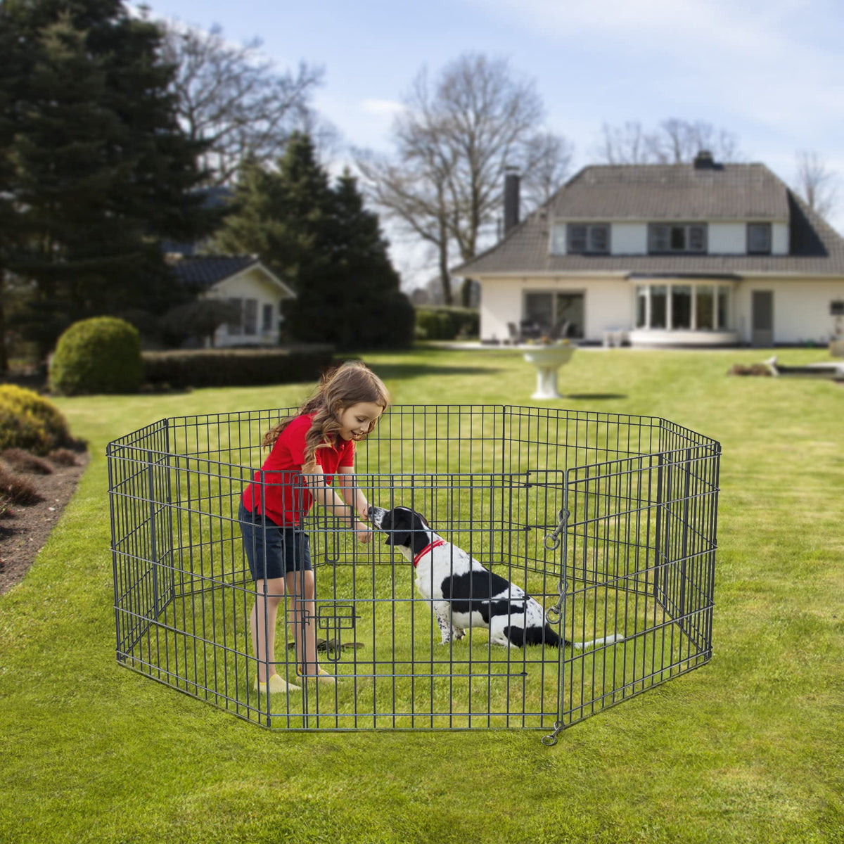 Foldable Metal Dog Playpen 8 Panels 36 Inch B39618