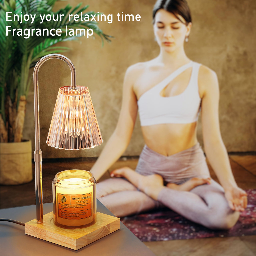 Candle Warmer Lamp with 2 Bulbs, Dimmable, Timer, Adjustable Height N6656