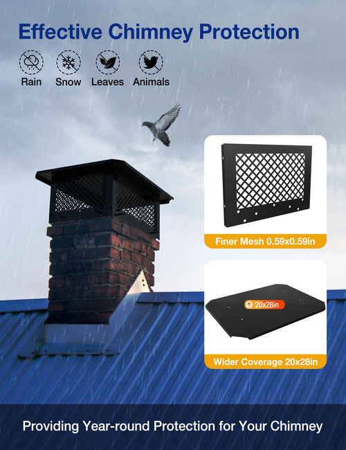 14" x 22" Rectangular Galvanized Steel Chimney Cap B92179