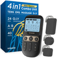 4 in 1 TENS Unit EMS Massage Muscle Stimulator Dual Channel Rechargeable V59104