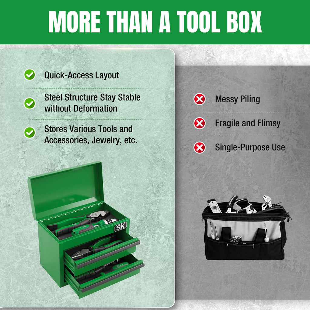 Mini Metal Tool Box with 2 Drawers B8265