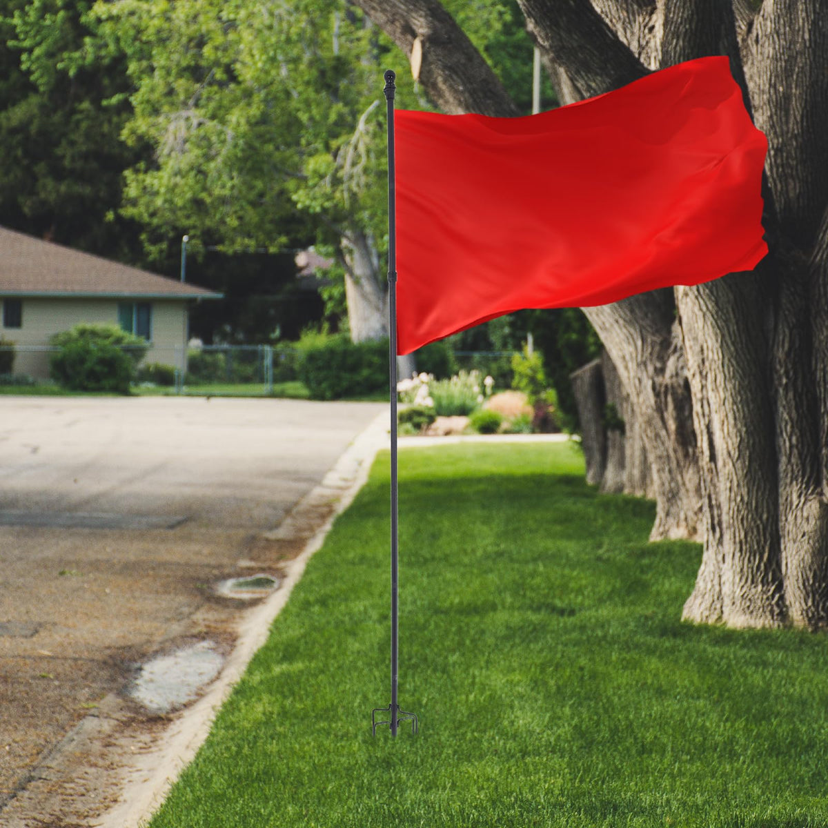 Stainless Steel In Ground Flag Pole with 5 Prongs Base O609