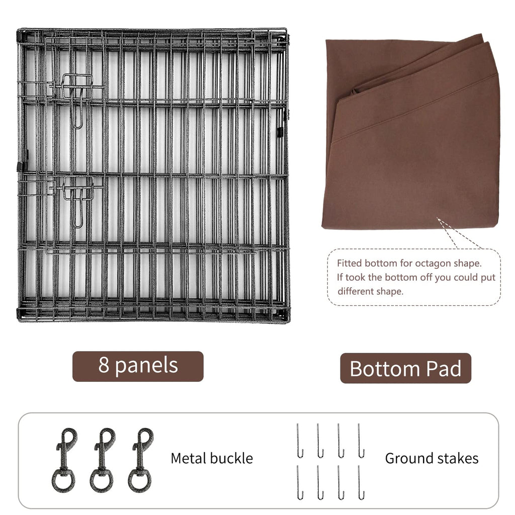 Foldable Metal Dog Playpen 8 Panels 36 Inch B39618