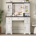 White Makeup Vanity Desk with Mirror and LED Lights Y15379