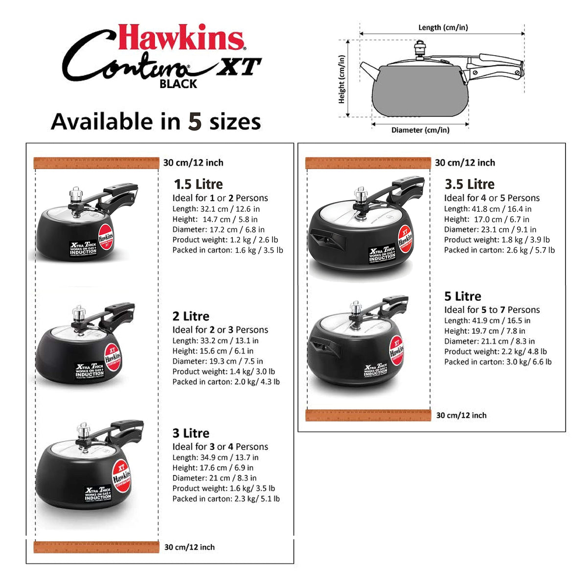 Black 2 Liter Pressure Cooker E460540