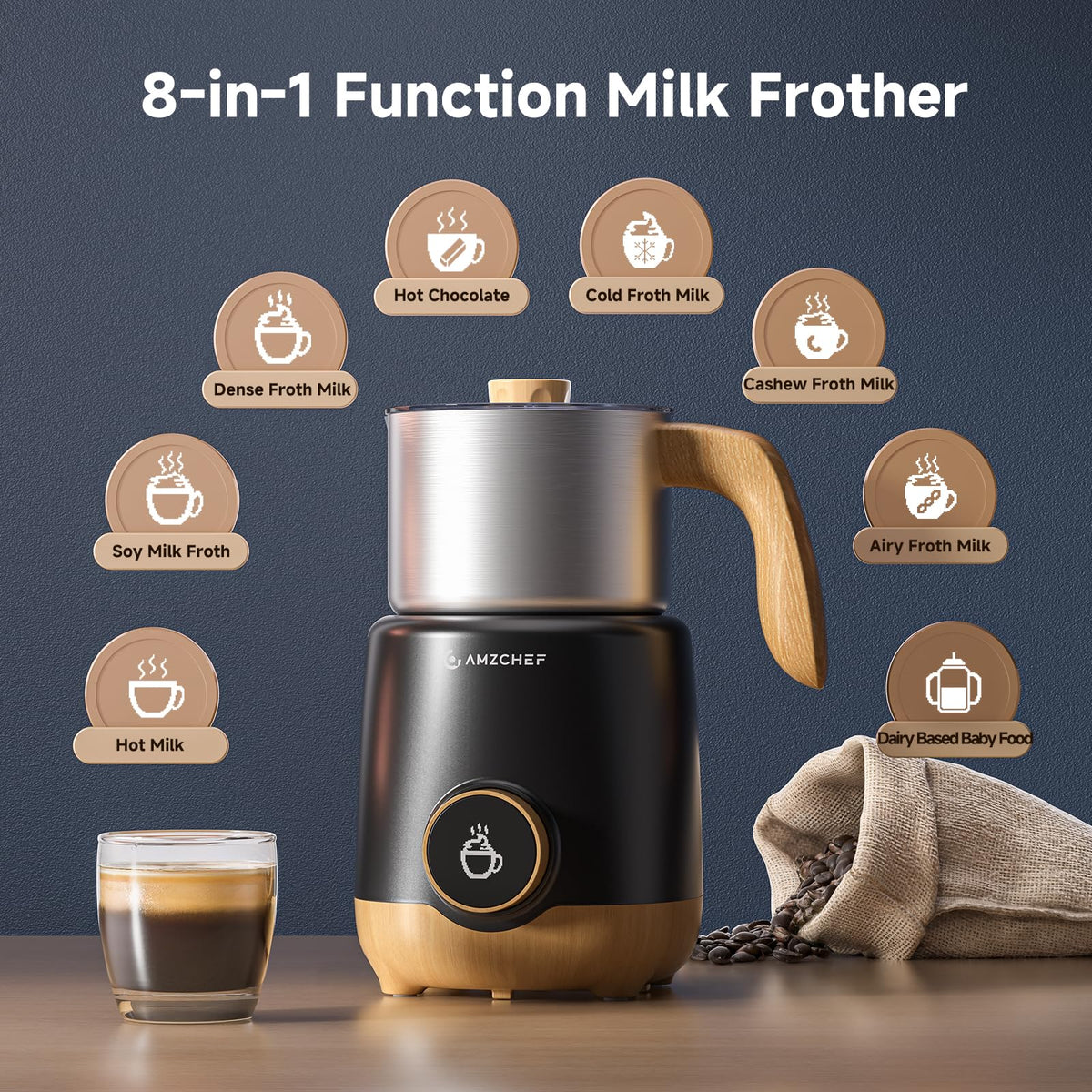 8-in-1 Milk Frother and Steamer C34249