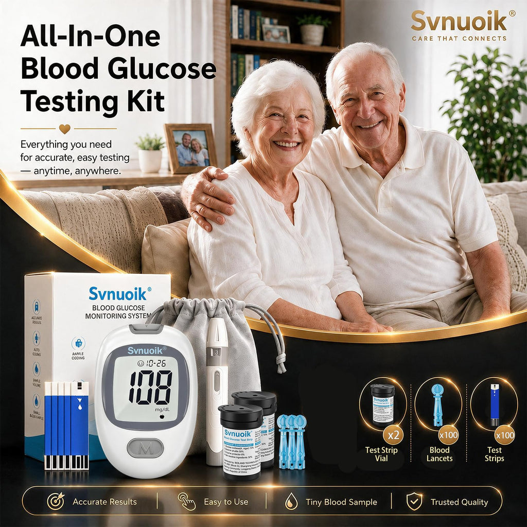 Blood Glucose Monitor Kit with 100 Strips & Lancets L389496