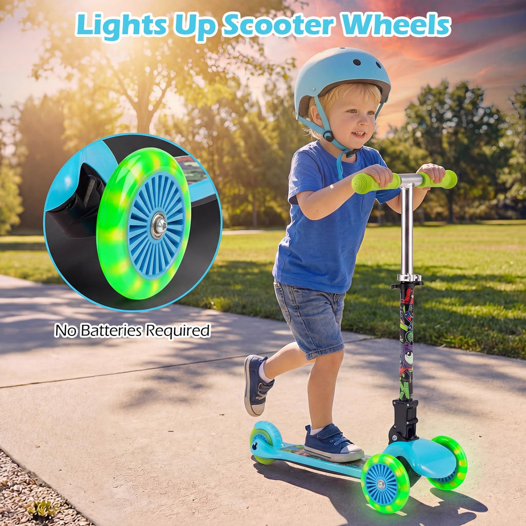 Kids 3-Wheel Kick Scooter with LED Front Wheels J5666