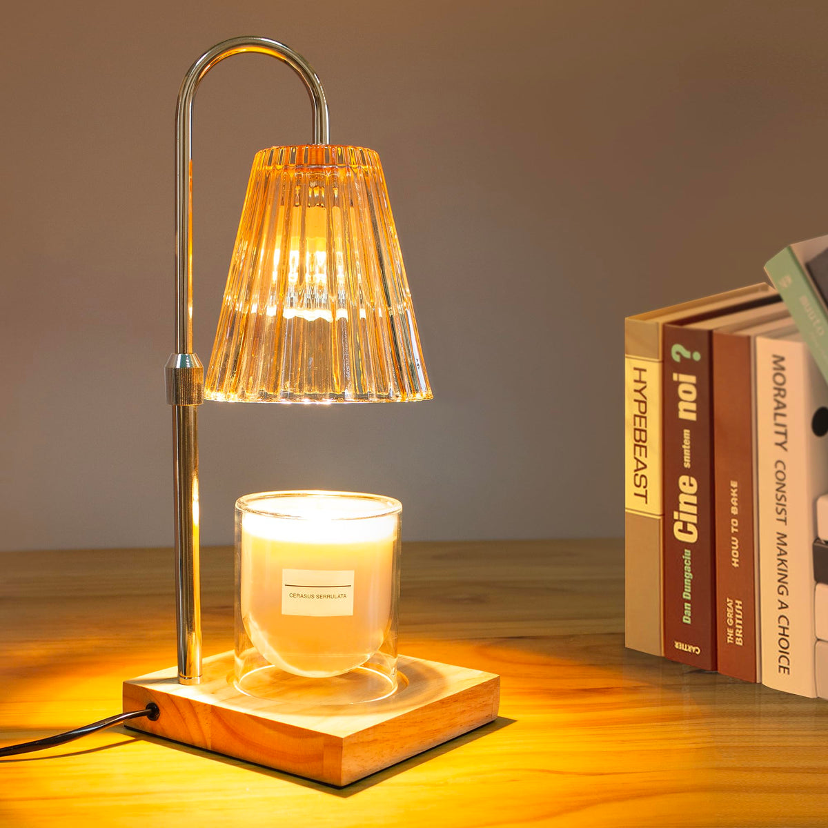 Candle Warmer Lamp with 2 Bulbs, Dimmable, Timer, Adjustable Height N6656
