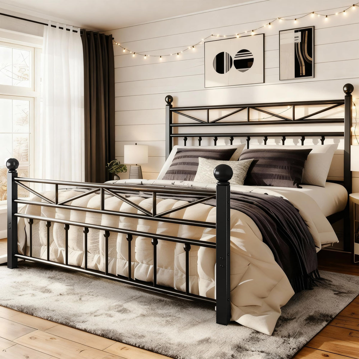 Black Queen Size Metal Bed Frame L1881