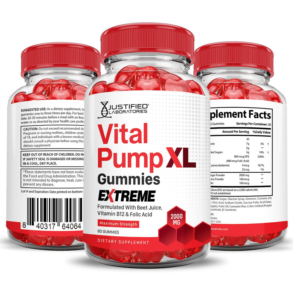 2000MG Beet Juice ACV Pomegranate B12 Vegan Non GMO Gummies R1632