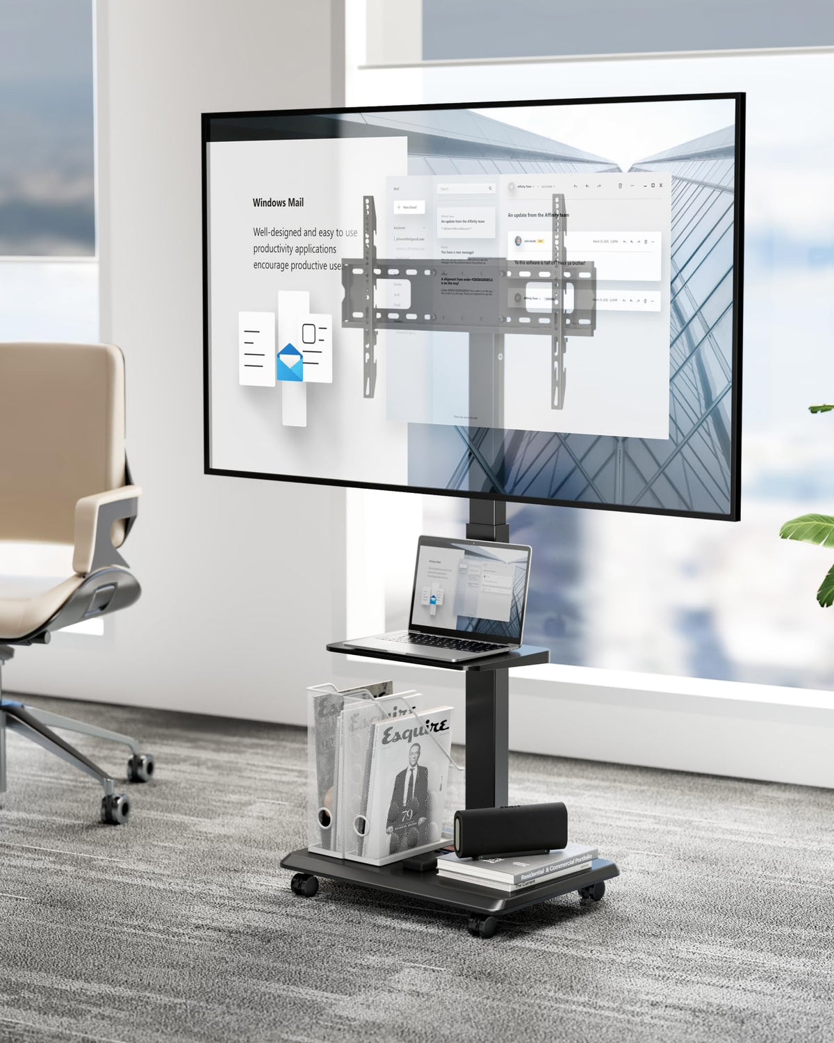 Rolling TV Stand with Power Outlet for 32-75 inch TVs G227020
