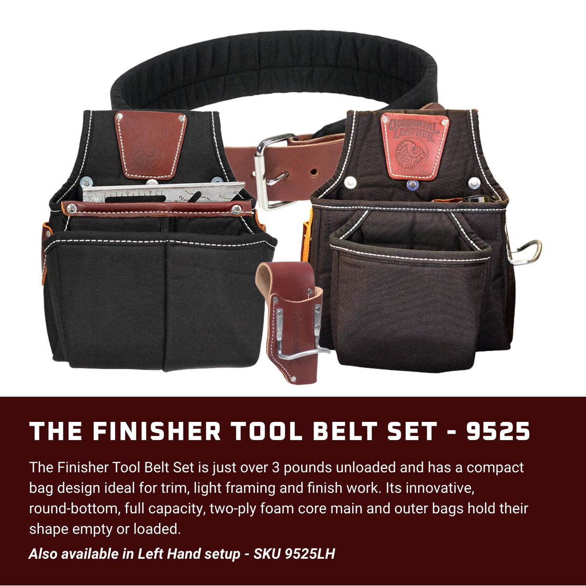 Leather Tool Belt Set with 25 Pockets K217