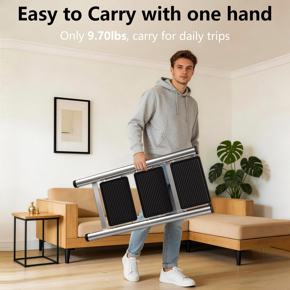 Folding Step Stool with Anti-Slip Pedals B8354
