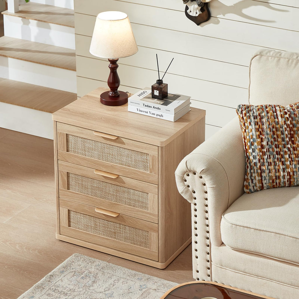 Rattan 23" Nightstands Set of 2 with Drawers O118679