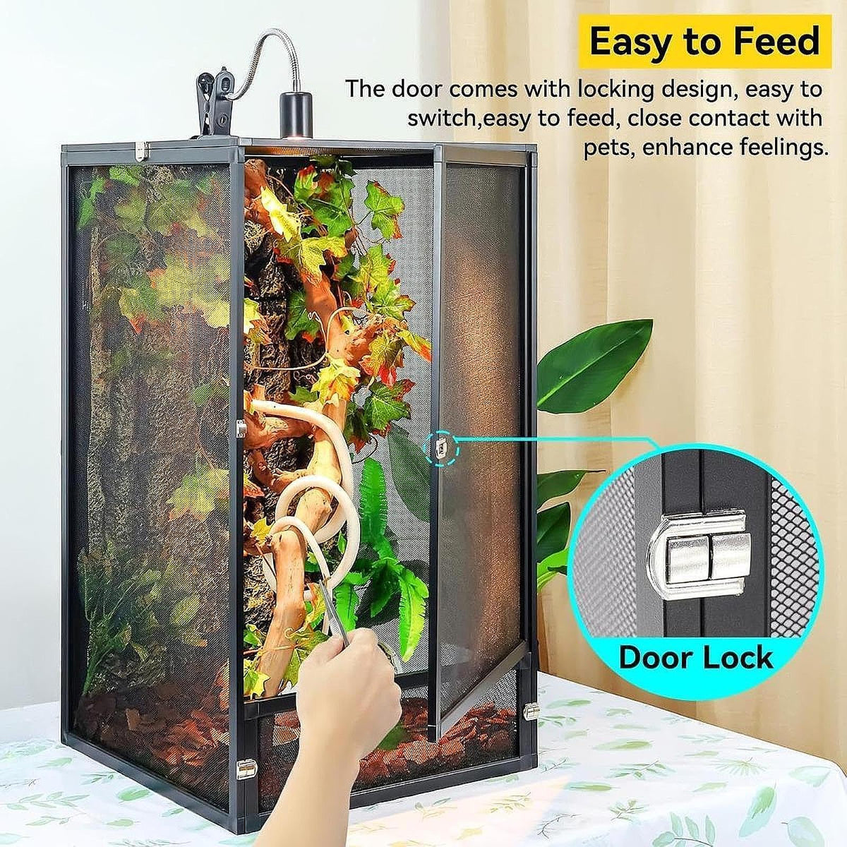 Aluminum Reptile Terrarium with Screen 45x45x80cm S269