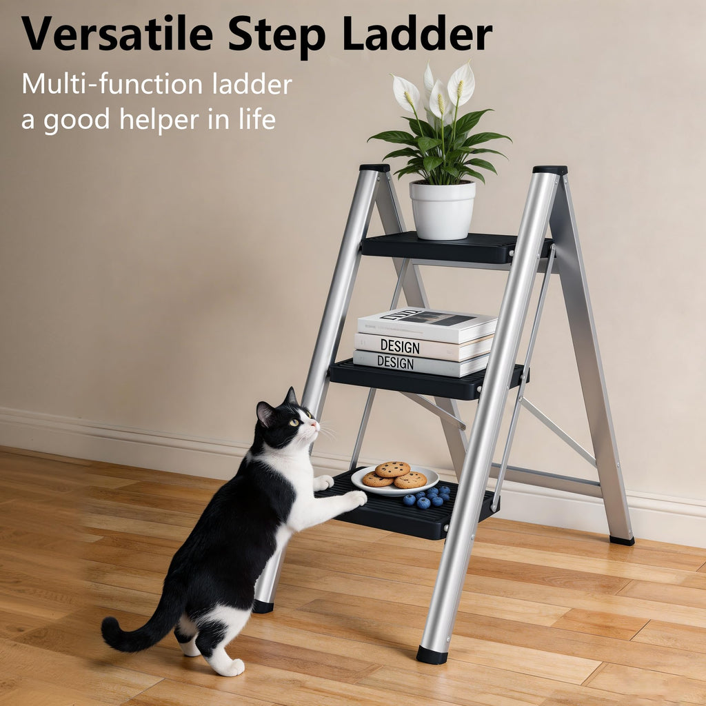 Folding Step Stool with Anti-Slip Pedals B8354