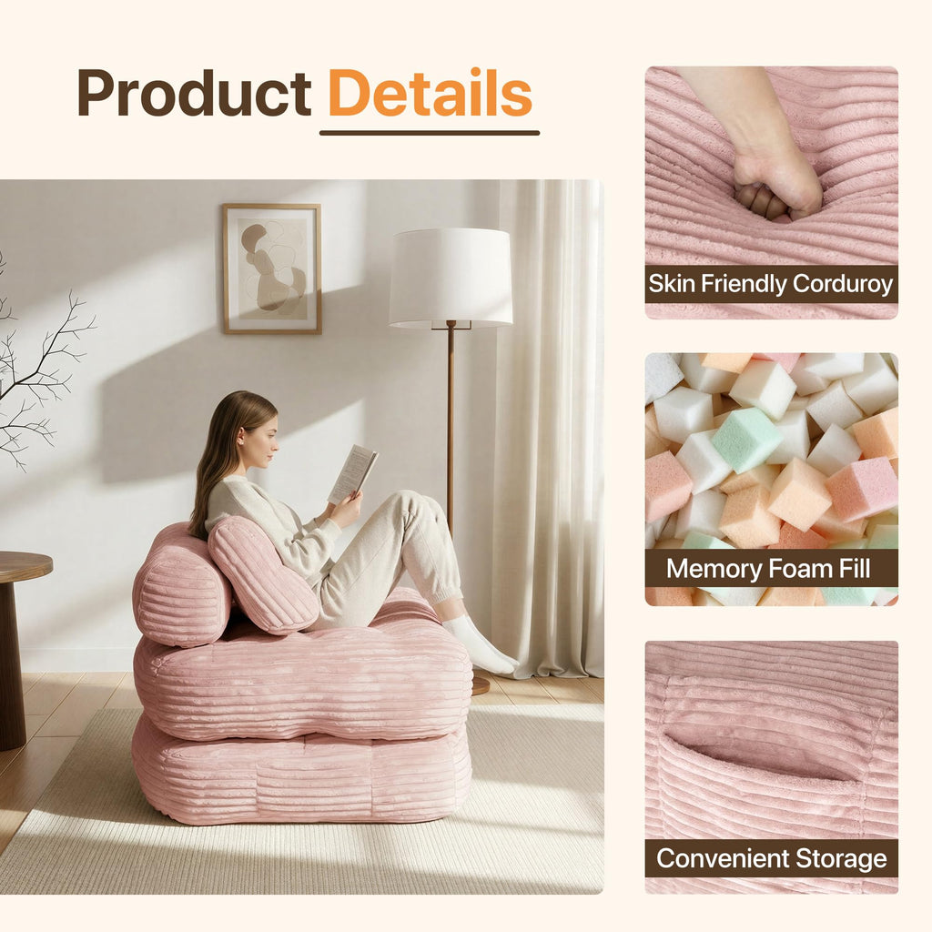 Pink Folding Sofa Bed O48991