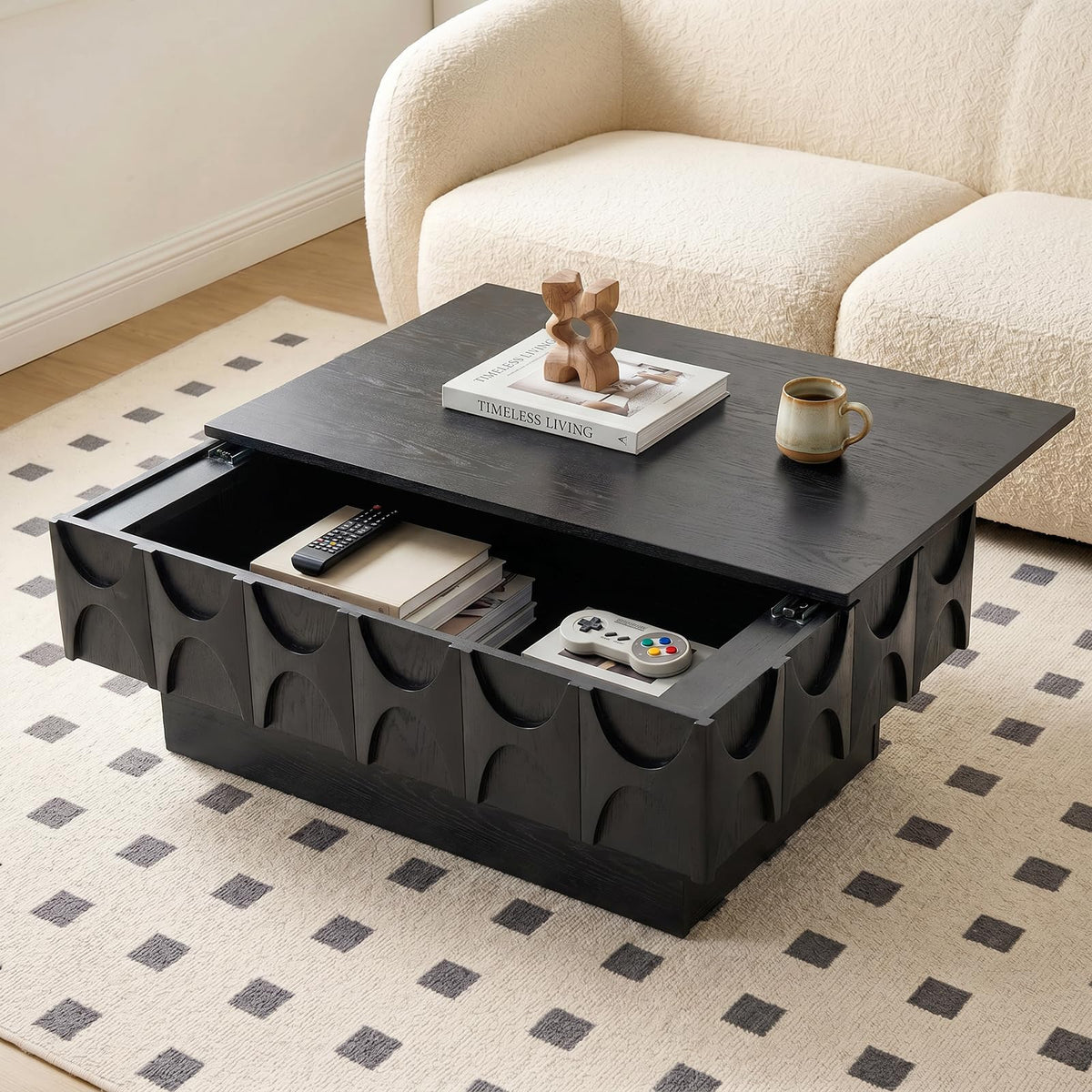 Black Coffee Table with Hidden Storage K22764
