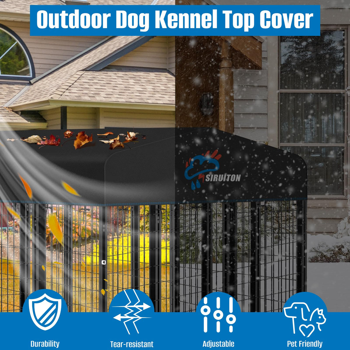 8x4FT Heavy Duty 600D Oxford Dog Kennel Replacement Cover A1966
