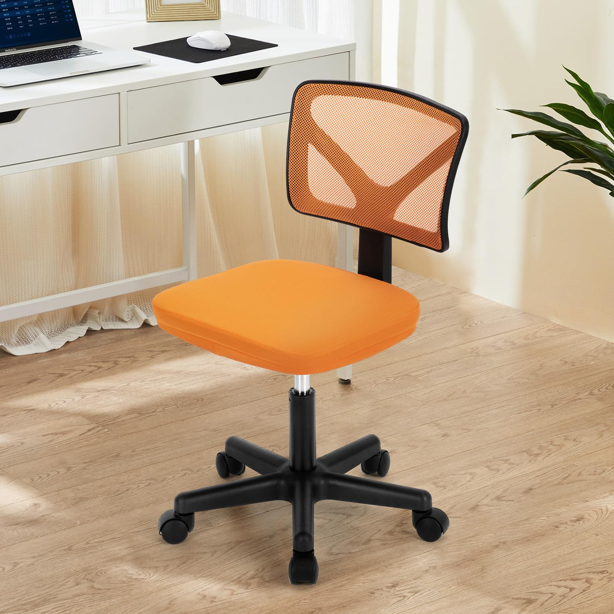 Orange Mesh Ergonomic Low-Back Swivel Office Chair E2276