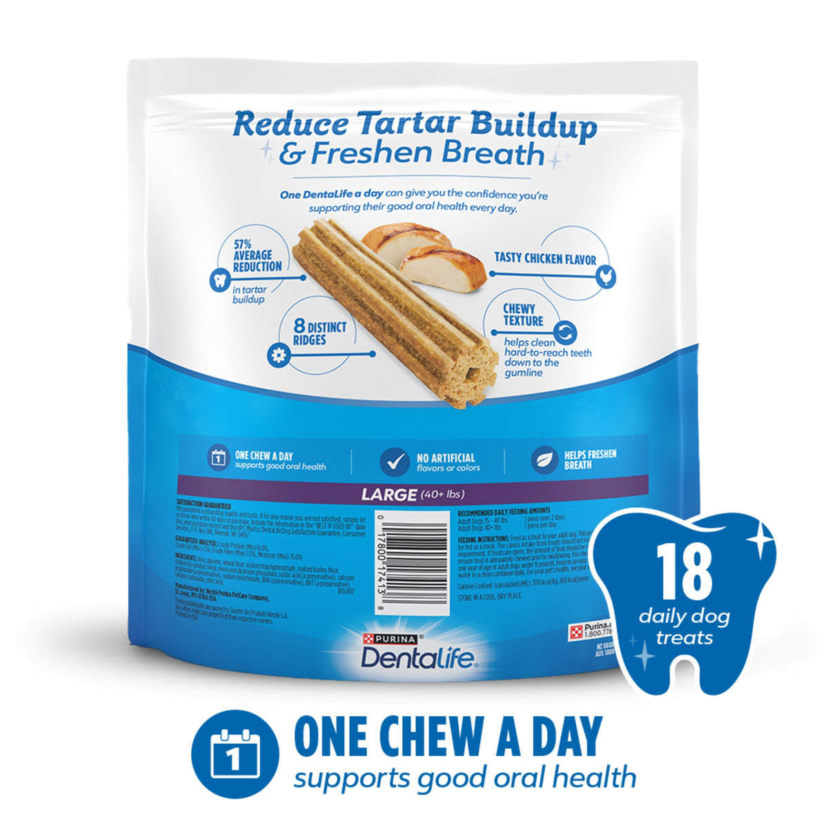 Daily Dental Chews for Large Dogs, 18 ct J98204