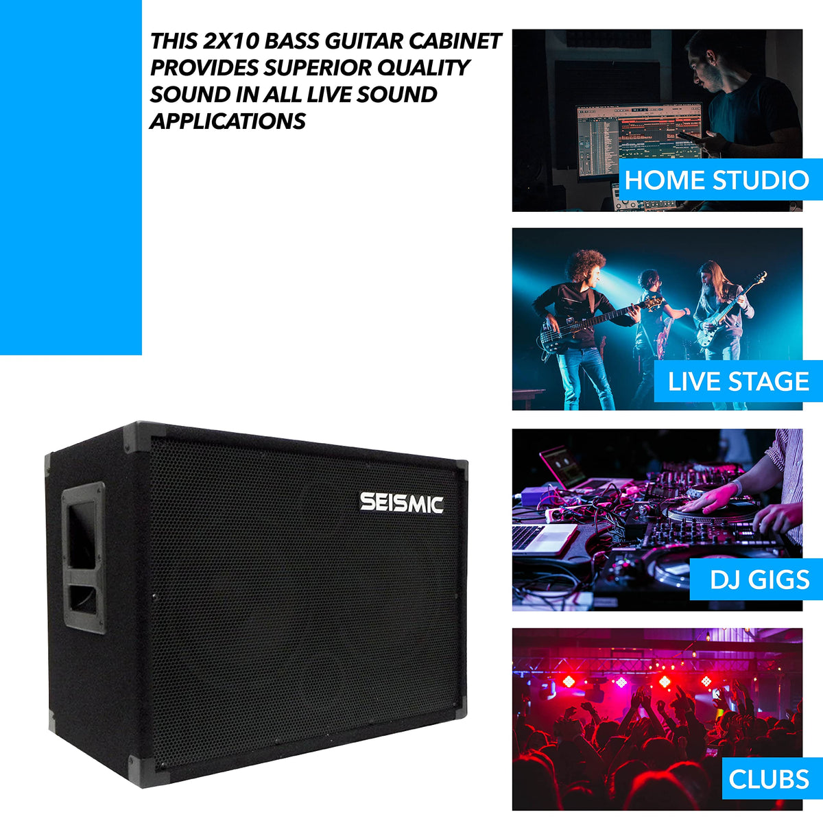 210 Bass Guitar Speaker Cabinet 400 Watts 2x10 Y873
