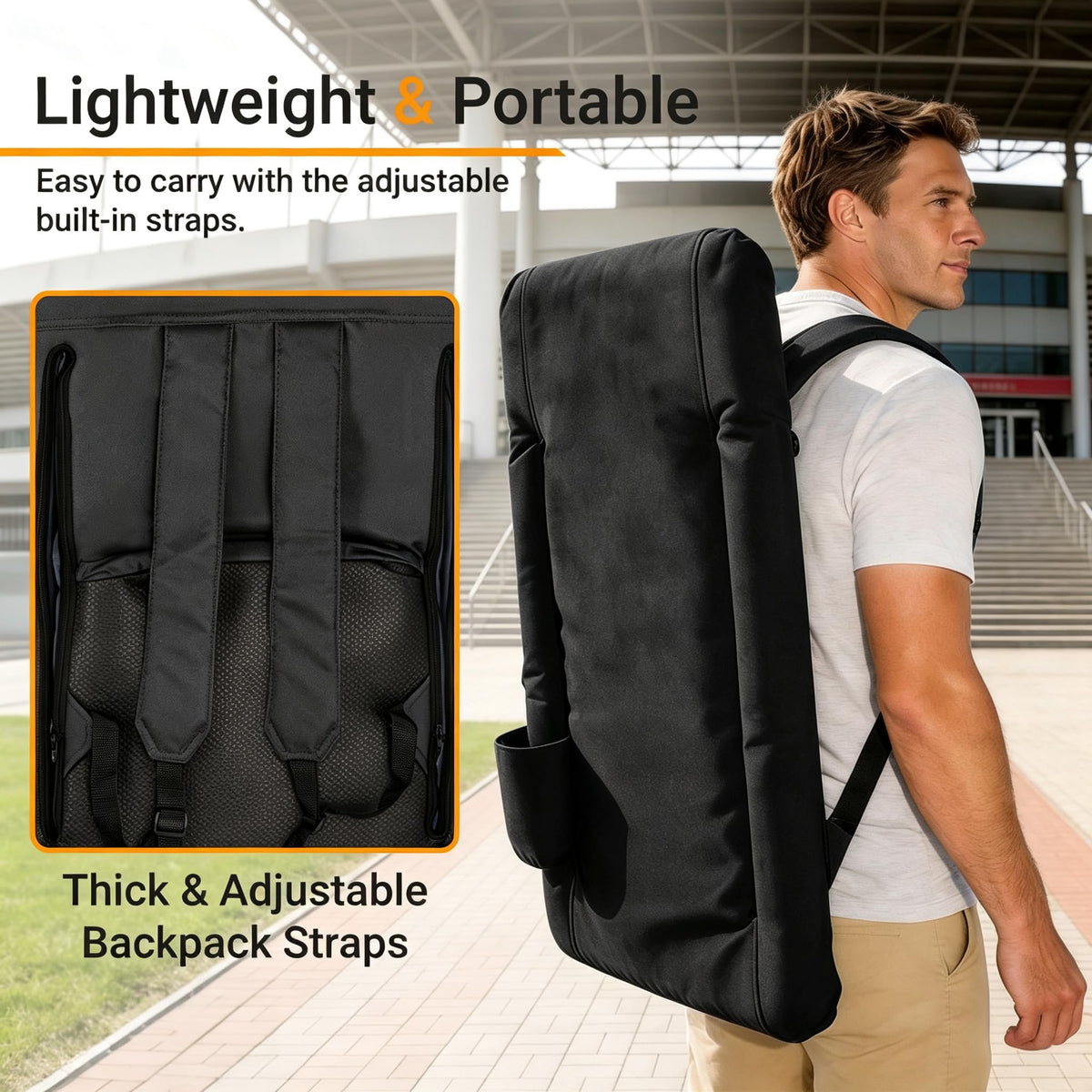 21" 25" Wide Padded Stadium Seat Chair with Back Support and Arms E1101
