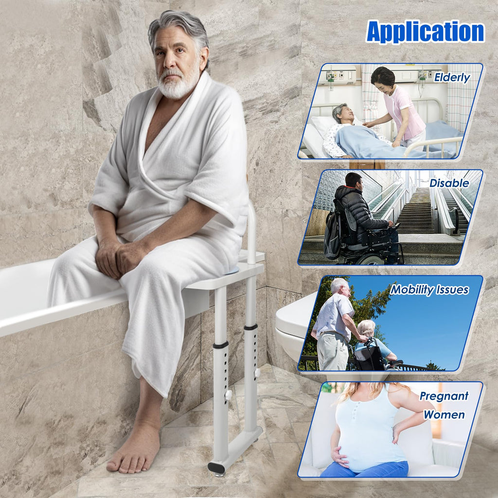 Heavy Duty Height Adjustable Shower Transfer Chair with Handrail M433639