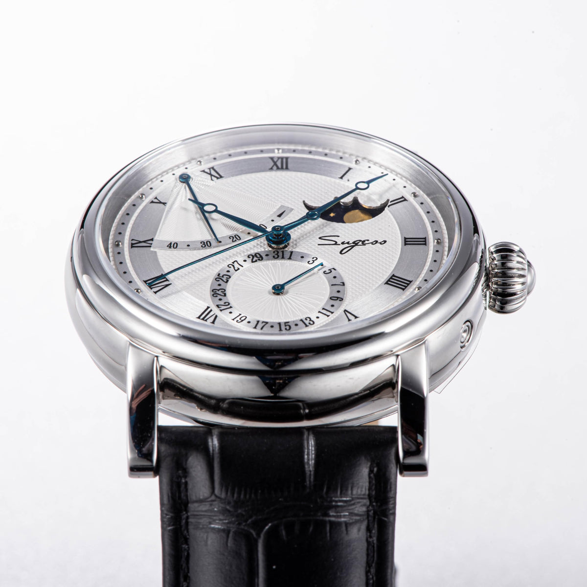 40mm Brown Leather Automatic Mechanical Mens Wrist Watch T1663