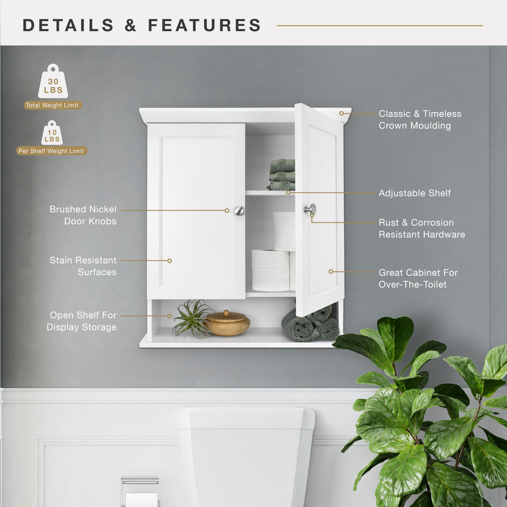 White Wall Mounted Medicine Cabinet Organizer X6553