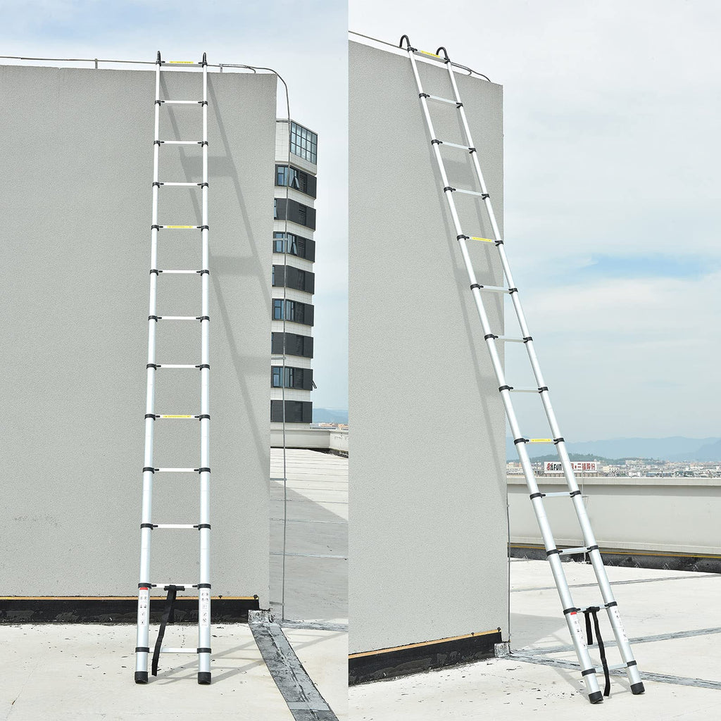 20.5FT Aluminum Telescoping Ladder with 2 Detachable Hooks H526