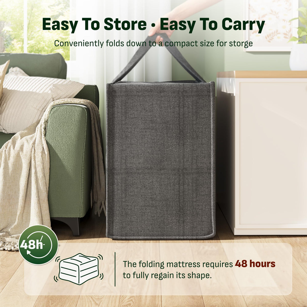 Tri-Fold Mattress Full 6 Inch Memory Foam V286474