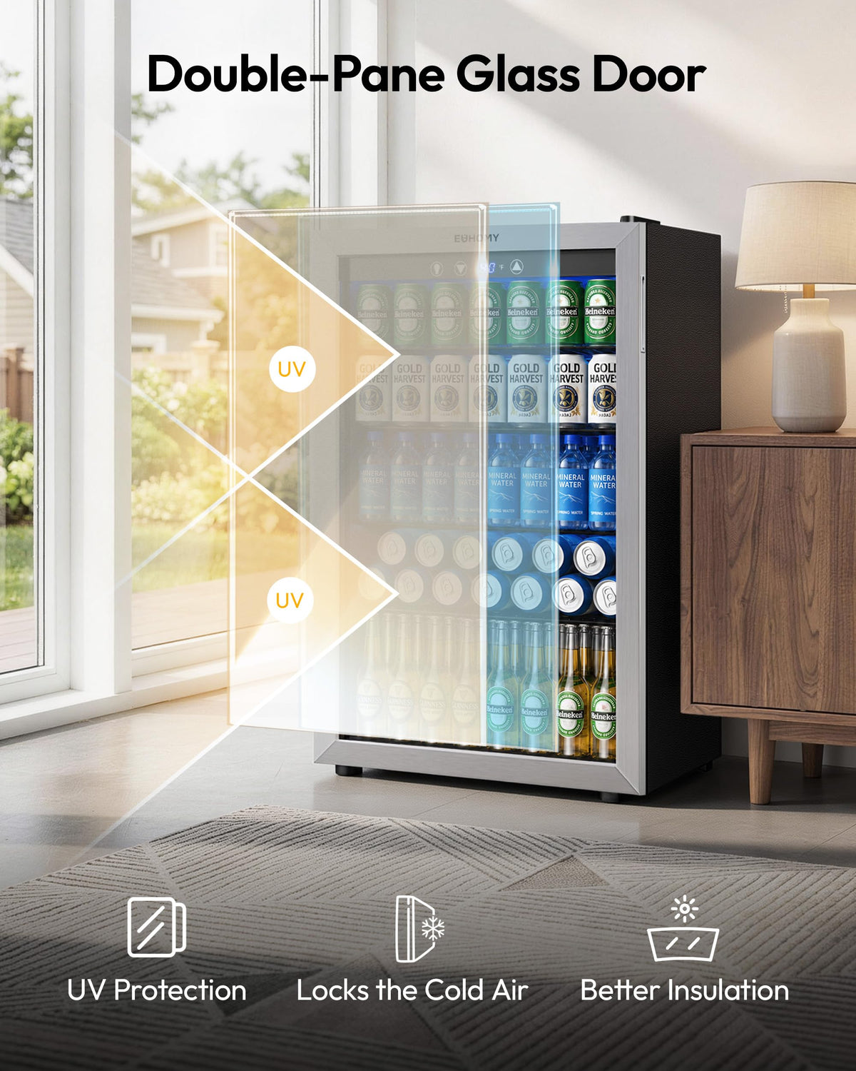 145 Can 4.5 Cu.ft Mini Fridge with Glass Door K2081