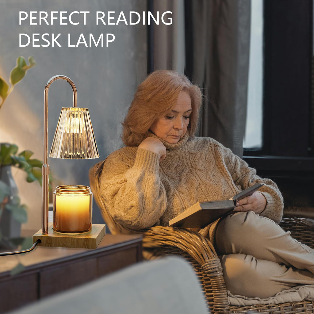 Candle Warmer Lamp with 2 Bulbs, Dimmable, Timer, Adjustable Height N6656