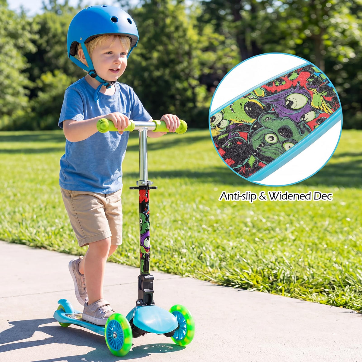 Kids 3-Wheel Kick Scooter with LED Front Wheels J5666