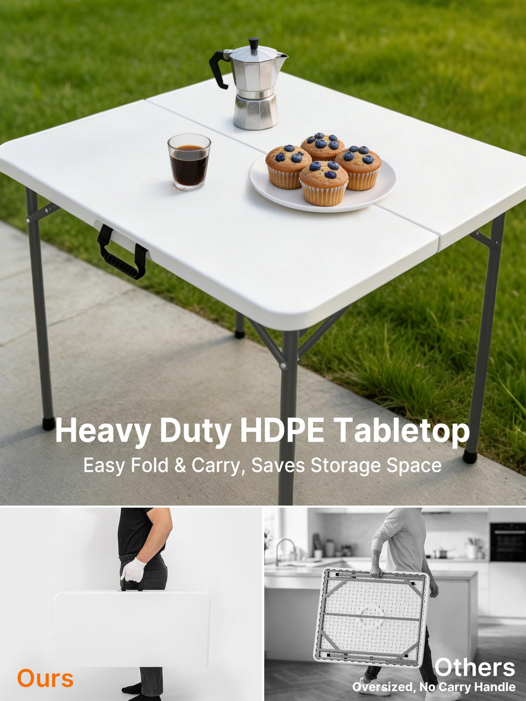 34" White Folding Card Table J498685