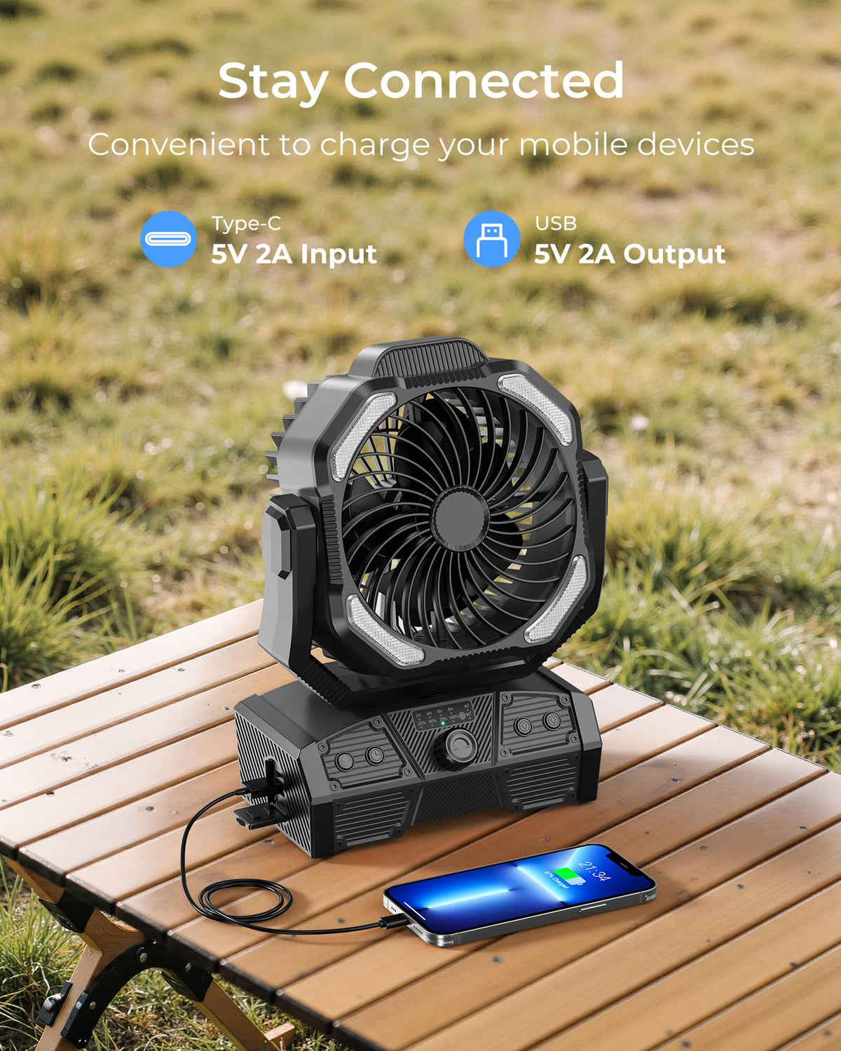 Portable Camping Fan with Remote Y8355