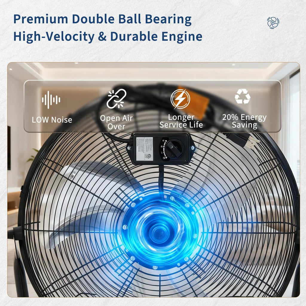 20-Inch 3-Speed Metal Floor Fan A872993