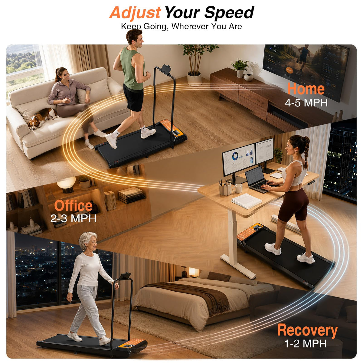 Walking Treadmill Pad with Adjustable 8% M480