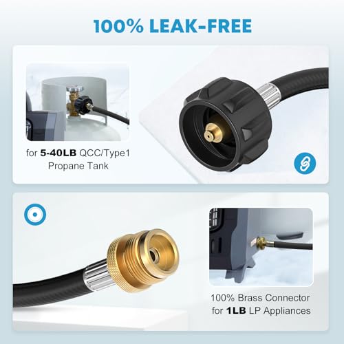 6FT Propane Hose Adapter with Gauge K278