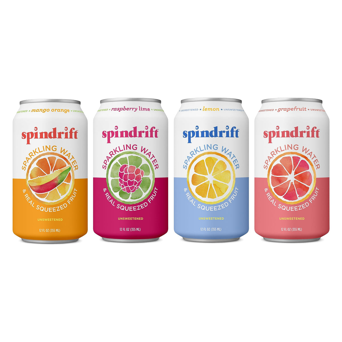 Sparkling Water, 4 Flavor Variety Pack, 12 Fl Oz (Pack Of 20) W7379