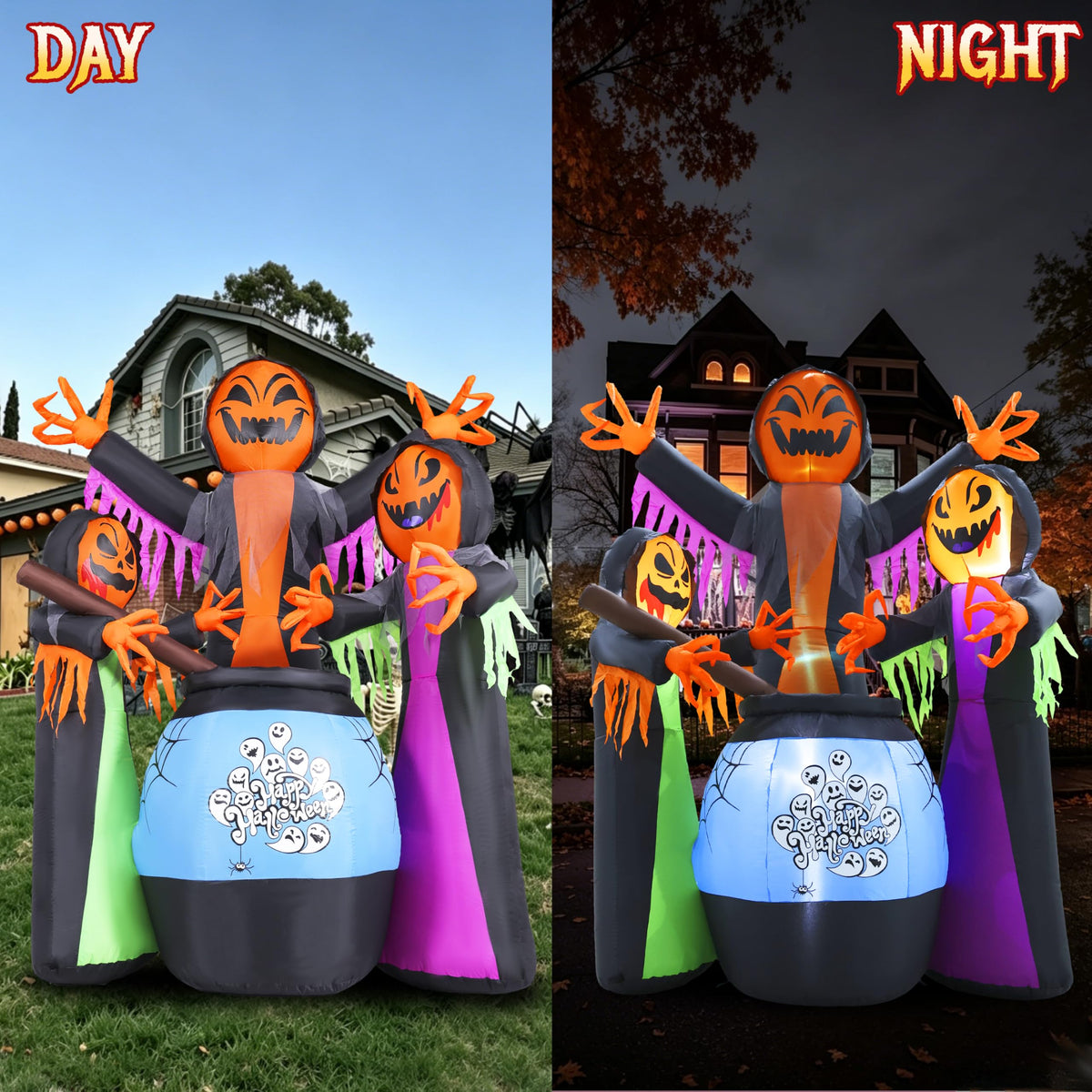 8FT Halloween Inflatable with Light Yard Decor A7637