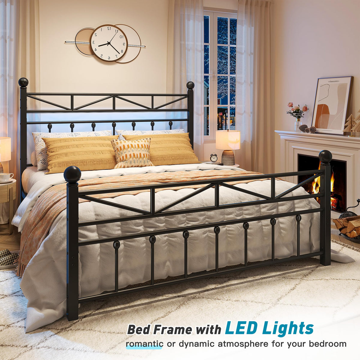 Black Queen Size Metal Bed Frame L1881