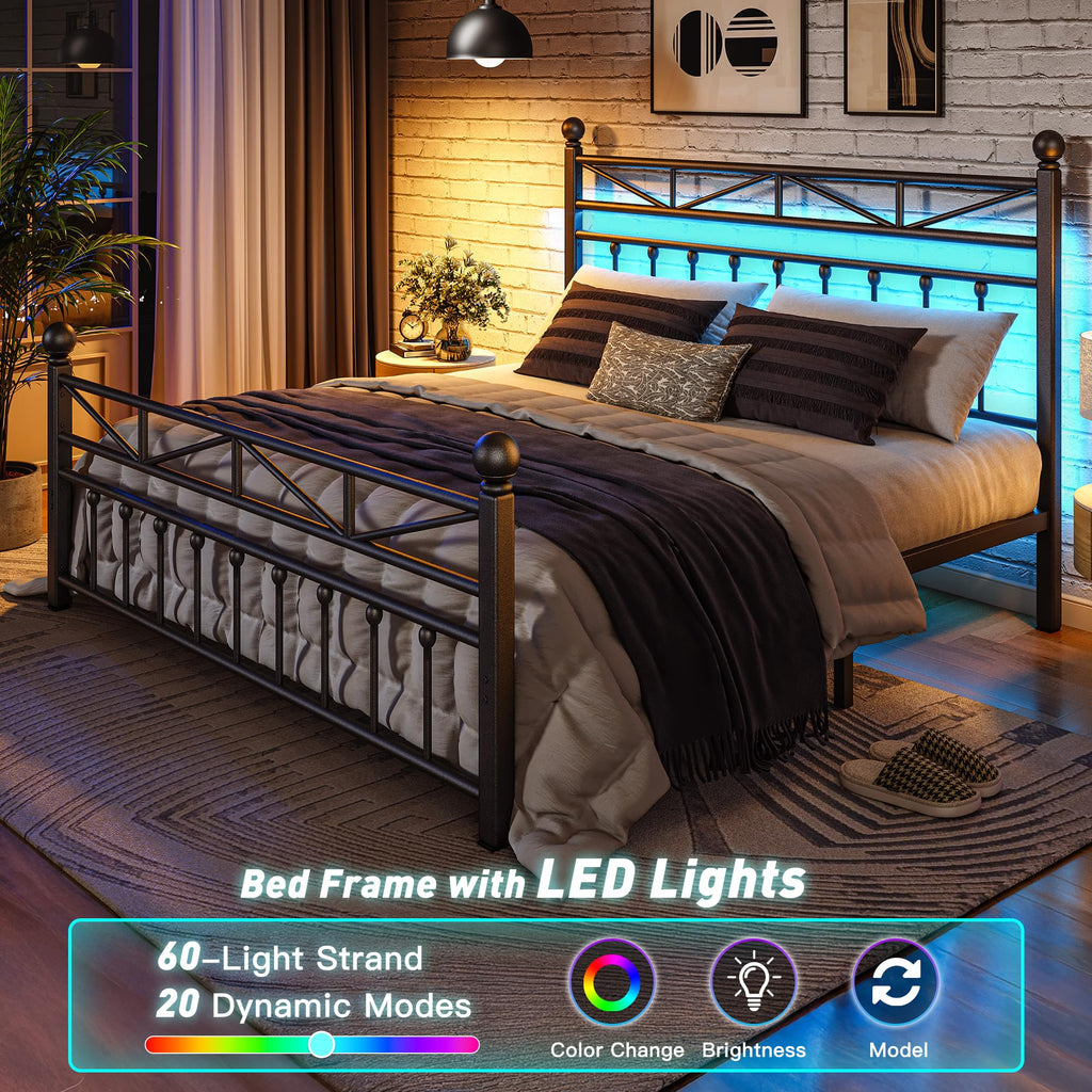 Black Queen Size Metal Bed Frame L1881