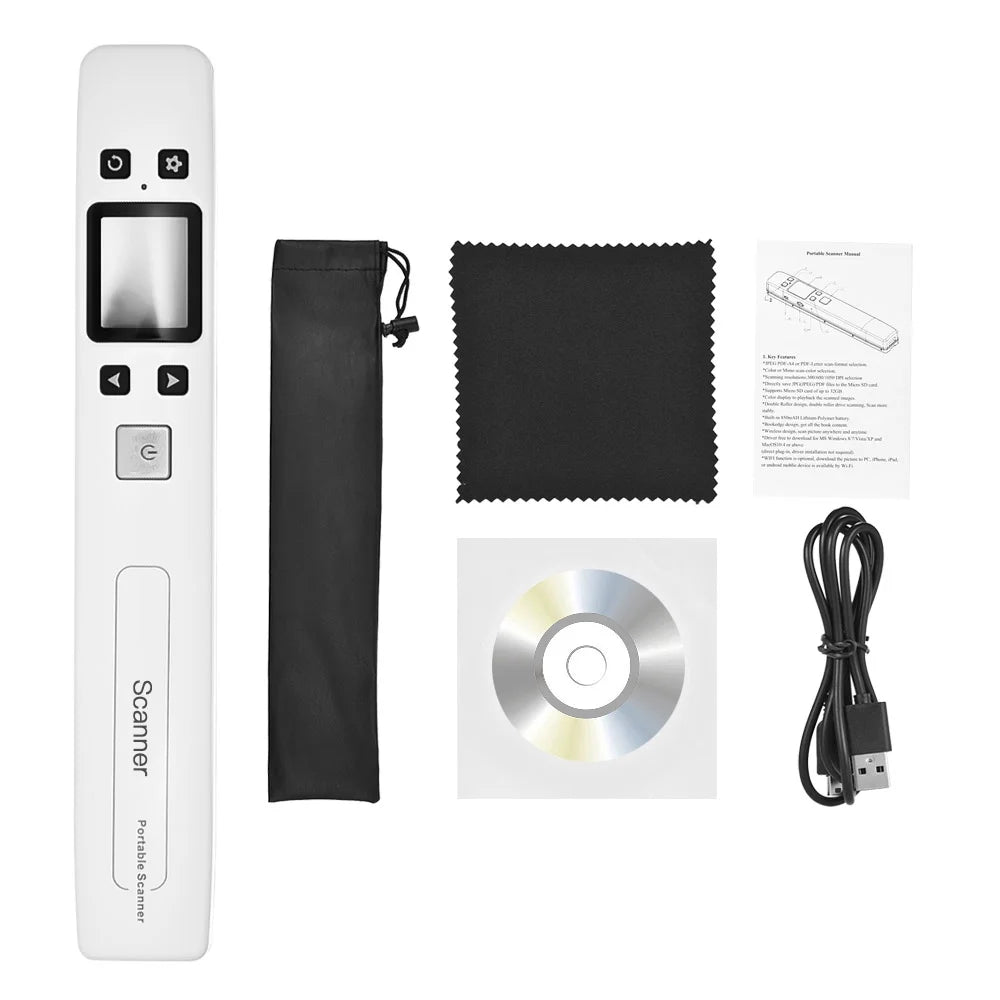 Portable Wand Document Scanner A4 Size 1050DPI LCD Display X497159