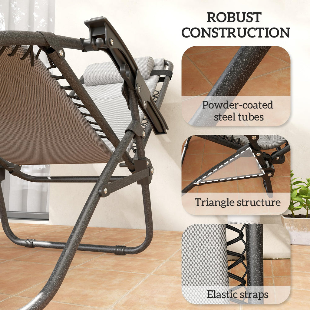 Zero Gravity Chairs Set of 2 Light Gray G652103