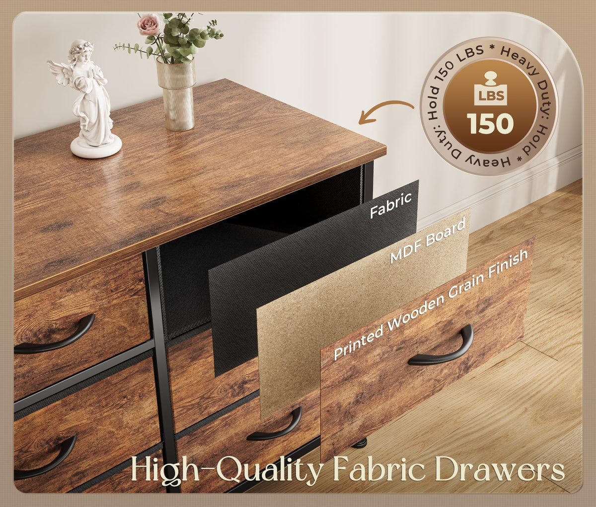 77.6" 16 Drawer Fabric Dresser K278110