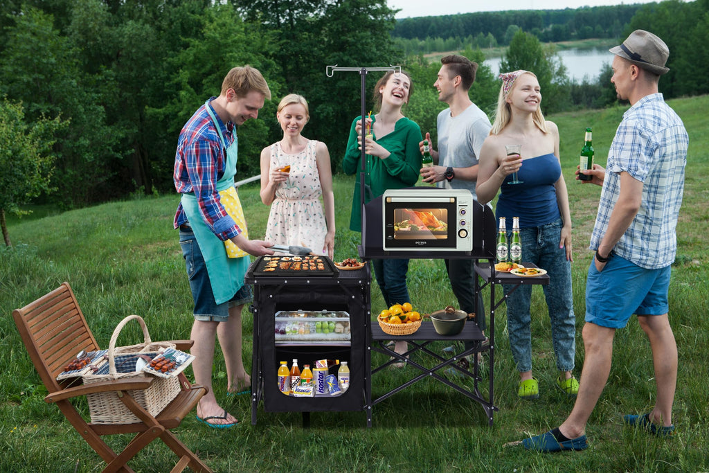 Black Portable Folding Camping Table Y11863